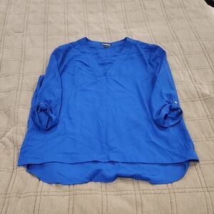 Express Royal Blue V-Neck Blouse Size L!